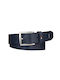 Tommy Hilfiger Men's Knitted Leather Belt Blue