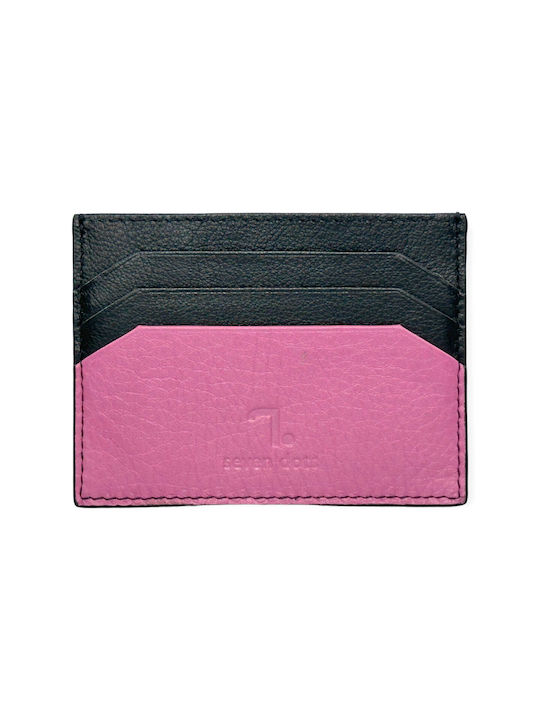 7.Dots Men's Leather Card Wallet with RFID Pink