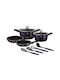 Berlinger Haus Cookware Set of Cast Aluminum with Stone Coating Purple Eclipse 10pcs