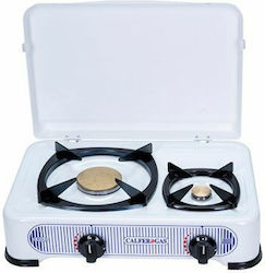 Calfer Gas Liquid Gas Countertop Double Burner White