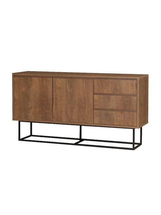 Sideboard Amedeo Wooden with Drawers Walnut 140x36x72cm