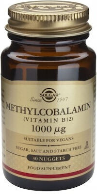 Solgar Methylcobalamin Vitamin B12 Βιταμίνη 1000mcg 30 υπογλώσσια δισκία