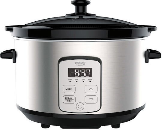 Camry Slow Cooker 270W With Capacity 4.7lt Silver