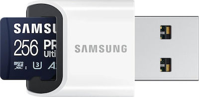 Samsung PRO Ultimate microSDXC 256GB Clasa 10 U3 V30 A2 UHS-I cu cititor USB