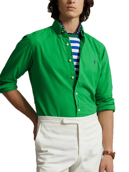 Ralph Lauren Herrenhemd Langärmelig Baumwolle Grün