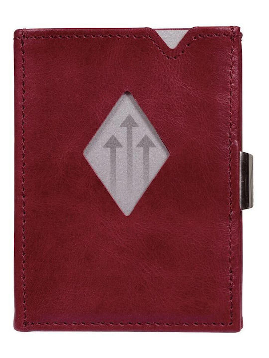 Leather Men's Wallet Cards with RFID Red