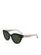 Liu Jo Women's Sunglasses with Black Plastic Frame and Green Lens