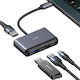 Usams USB Hub 4 Ports USB 2.0 with USB-C Connection Gray