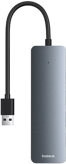 Baseus Ultrajoy USB Хъб с 4 USB 3.0 Порта и USB-A Интерфейс Сив