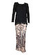 Koyote Winter Damen Pyjama-Oberteil BLACK / ROS