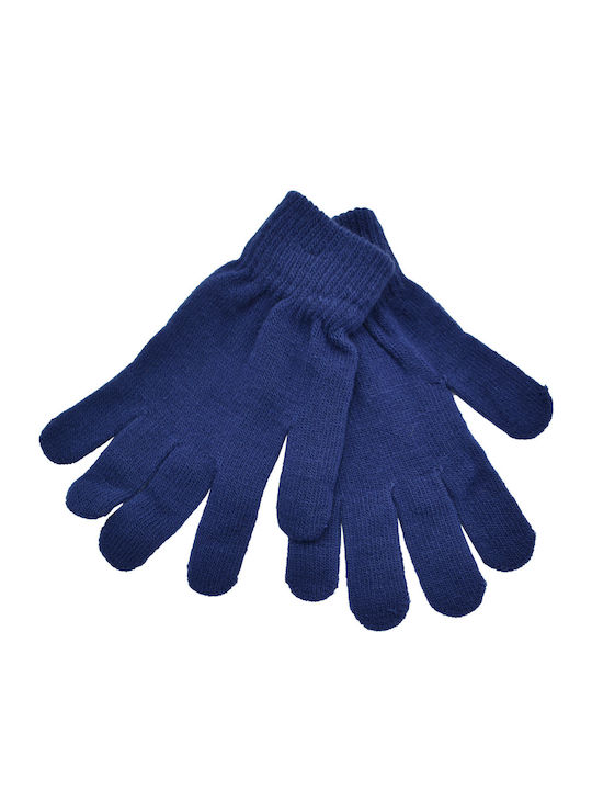 Brims and Trims Blau Gestrickt Handschuhe