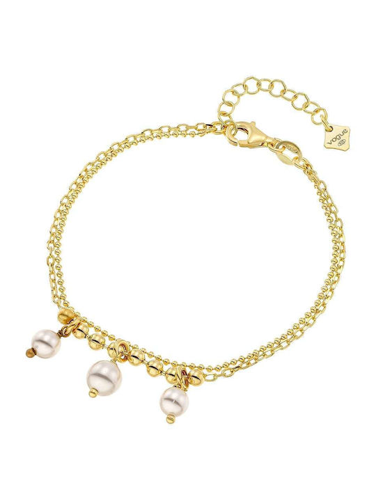 Vogue Bracelet made of Silver Gold Plated with Pearls