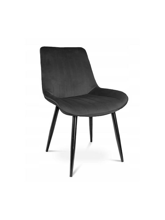 Viva Kitchen Velvet Chair Black 54x61x83cm