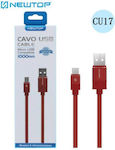 Newtop CU17 Plat USB 2.0 spre micro USB Cablu Roșu 1m (CU17R) 1buc