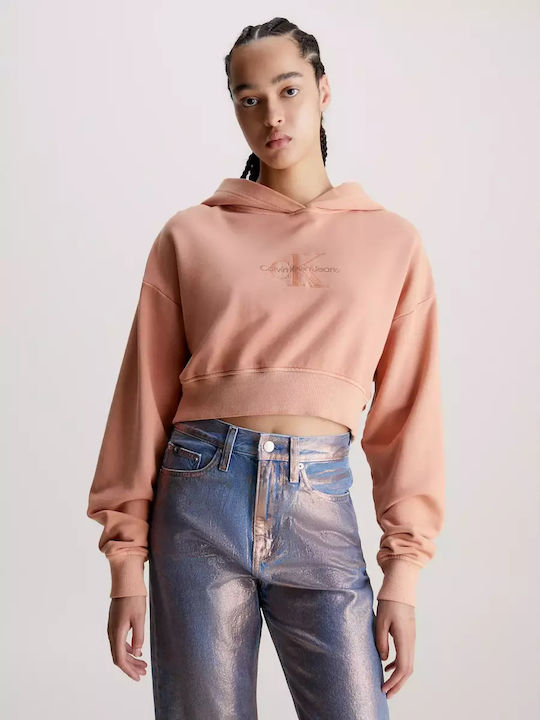 Calvin Klein Women's Hooded Sweatshirt Orange