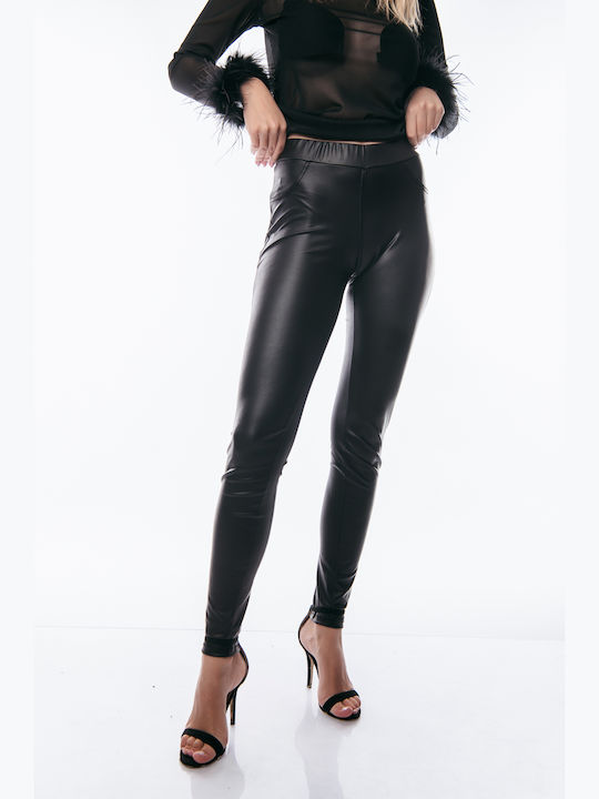 Boutique Women's Leather Trousers Black