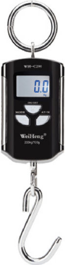 WH-C200 Electronic Professional Hanging Scale with Weighing Capacity of 200kg and Division 50gr in Black-Silver colour