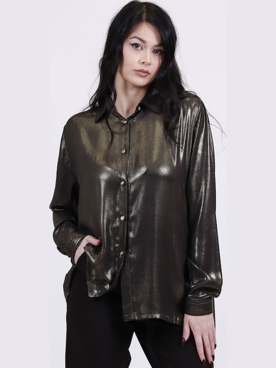 Mix & Match Showroom Γυναικείο Πουκάμισο ΧΡΥΣΟ (Gold)