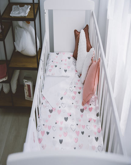 Bubaba Set Pentru Patut Hearts Roz 2buc piese