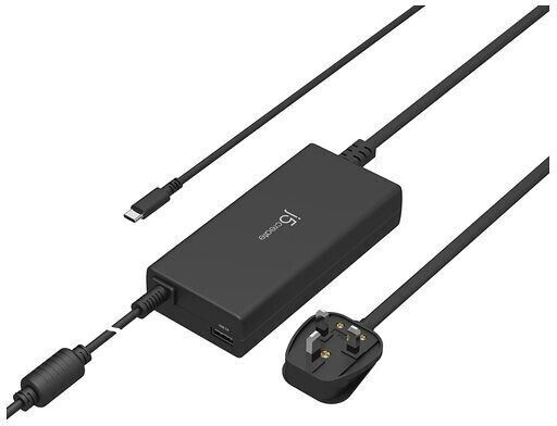 J5create USB-C Universal Laptop Charger 100W with Detachable Power Cable