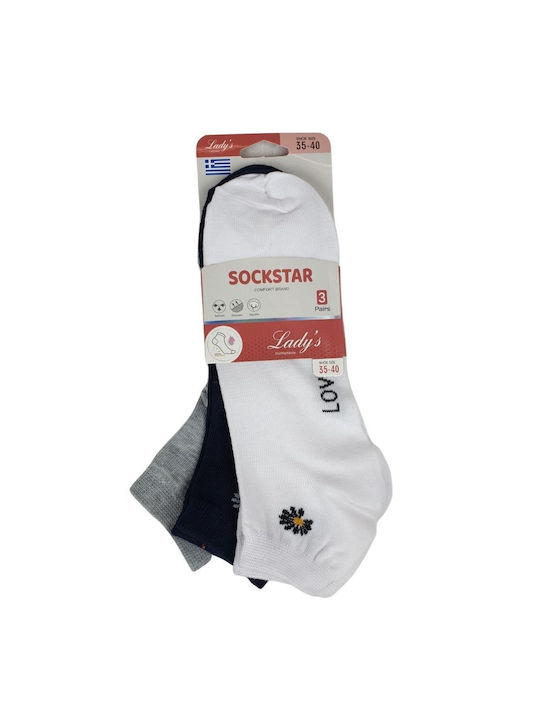 Sockstar Γυναικείες Κάλτσες ΠΟΛΥΧΡΩΜΟ 3Pack