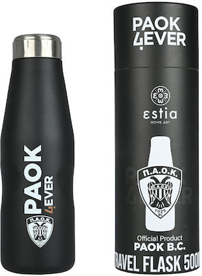 Estia Travel Flask Save the Aegean Ανακυκλώσιμο Μπουκάλι Θερμός Ανοξείδωτο BPA Free Paok BC Edition 500ml