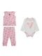 Guess Baby Bodysuit Set with Pants Pink