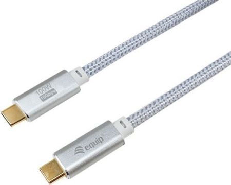 Equip Braided USB 3.2 Video Cable USB-C Male - USB-C 100W PD White 2m 128358