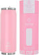 Estia Travel Cup Save The Aegean Recyclable Glass Thermos Stainless Steel / Plastic BPA Free 500ml Blossom Rose with Straw