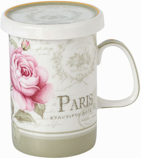 Karvounis Floral Paris Roses Чаша от Порцелан с Капак
