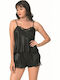 Primoda Χειμερινό Σατέν Babydoll Μαύρο