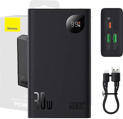 Baseus Adaman2 Power Bank 20000mAh 30W με 2 Θύρες USB-A και Θύρα USB-C Power Delivery / Quick Charge 3.0 Μαύρο