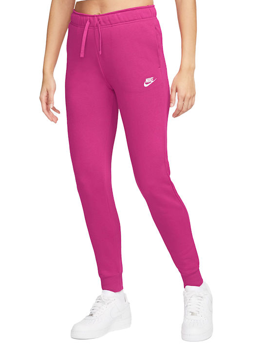 Nike Pantaloni de trening pentru femei cu cauciuc Alb Fleece