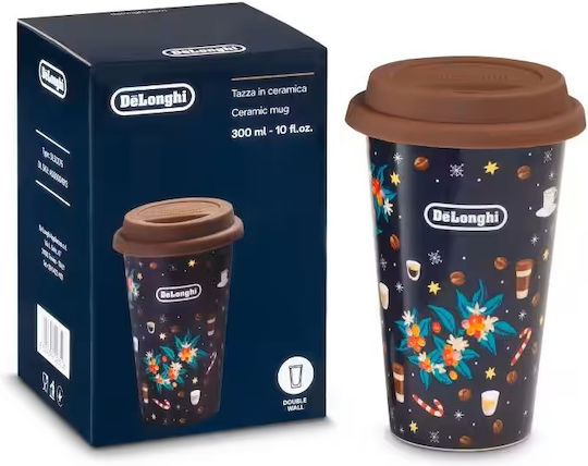 De'Longhi Κούπα Κεραμική με Καπάκι Πολύχρωμη 300ml
