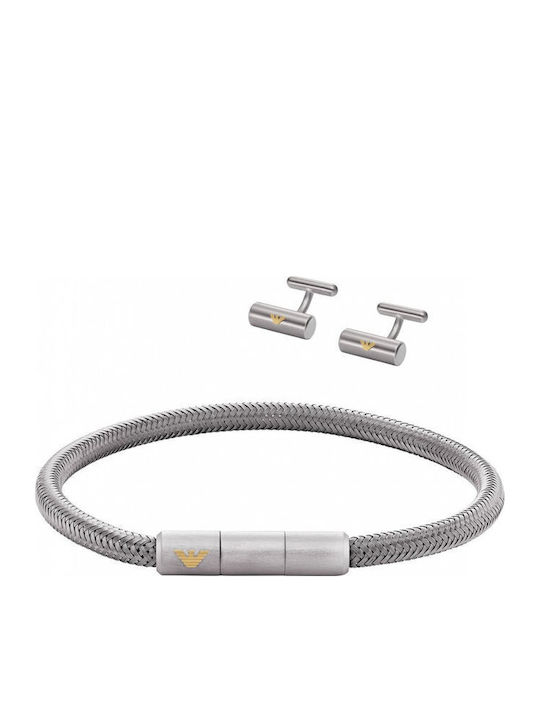 Emporio Armani Set mit Ohrringe & Armband aus Stahl Vergoldet mit Steinen