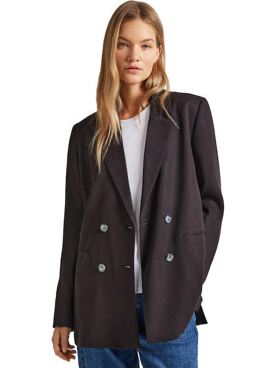 Pepe Jeans Sharon Women's Double Breasted Blazer Black