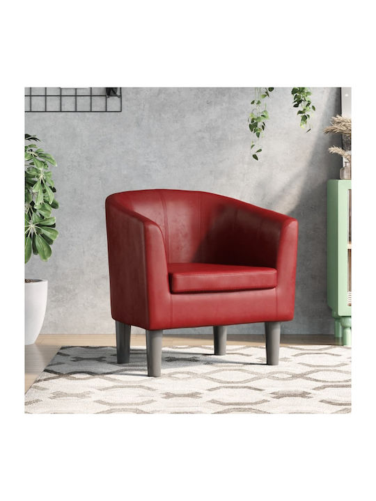 Sessel aus Kunstleder Bordeaux 46.5x45x68cm