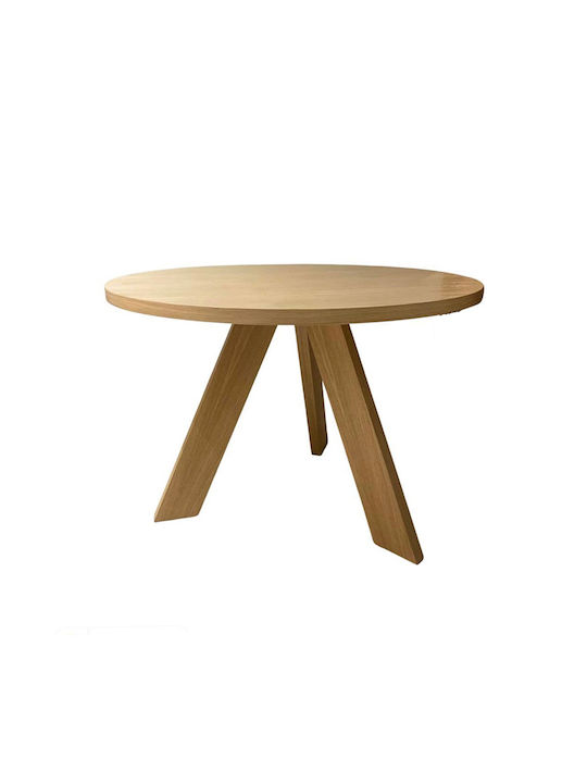 Tavola Round Table Dining Room Wooden Veneer Oak 100x100x75cm