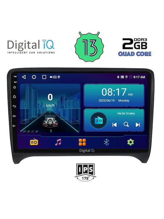 Digital IQ Car Audio System for Audi TT 2007-2015 (Bluetooth/USB/AUX/WiFi/GPS/Android-Auto) with Touch Screen 9"