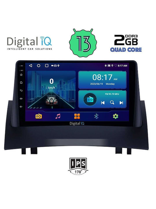 Digital IQ Car-Audiosystem für Renault Megane 2002-2008 (Bluetooth/USB/AUX/WiFi/GPS/Android-Auto) mit Touchscreen 9"