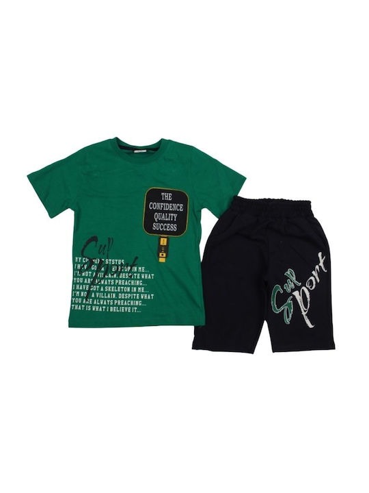 Kids Set with Shorts Summer 2pcs Green