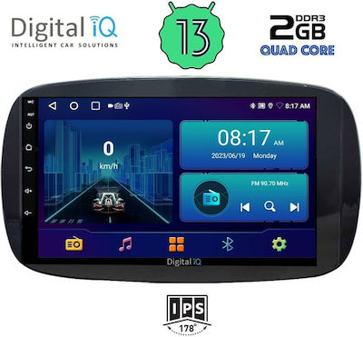 Digital IQ Car-Audiosystem für Smart FürZwei 2016> (Bluetooth/USB/WiFi/GPS) mit Touchscreen 9"