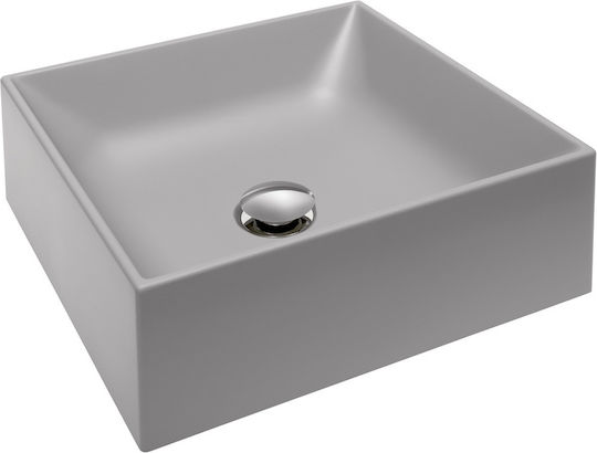 Turtl Επικαθήμενος Νιπτήρας Πορσελάνης 40x40cm