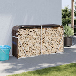 vidaXL Μεταλλικό Ράφι Αποθήκευσης Ξύλων 180x45x100cm Καφέ