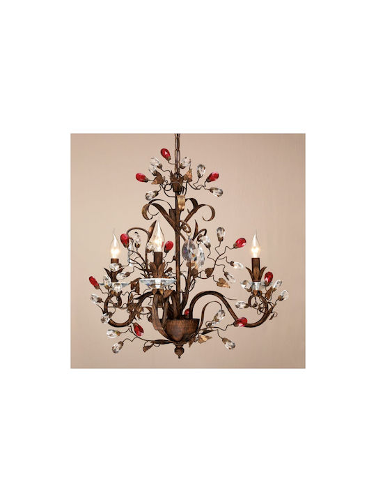 Violam Chandelier with Crystals 3xE14 Brown 672-3L