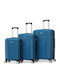 Amber Koffer Hart Blau Maximale Höhe 75cm mit 4 Räder Set 3 Stück