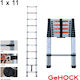 GeHock Scara telescopică Aluminiu 11 Scări cu înălțime maximă de 3.2m