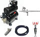 Airbrush Studio Αερογράφος με Δοχείο και Κομπρεσέρ Μπεκ 0.3mm Σετ