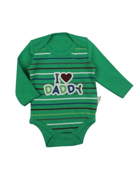 beBio Baby Bodysuit Set Long-Sleeved with Pants green