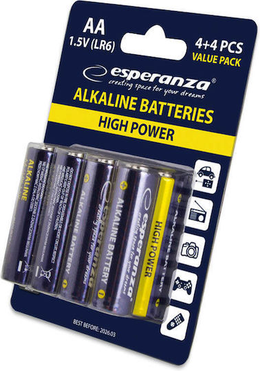 Esperanza Alkaline Batterien AA 1.5V 8Stück